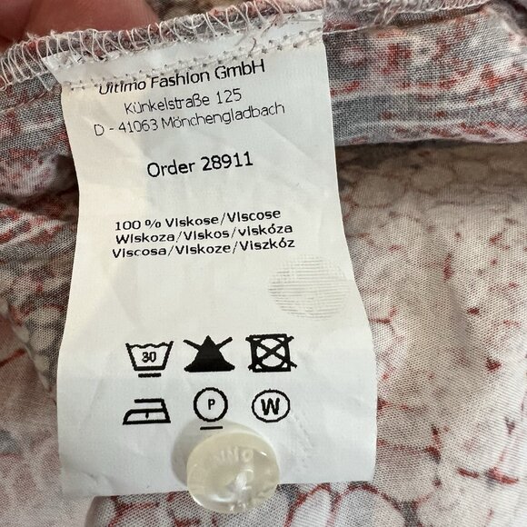 Milano Italy Snake Print Orange Gray Long Sleeve Button Down Viscose 40 L - Picture 11 of 12